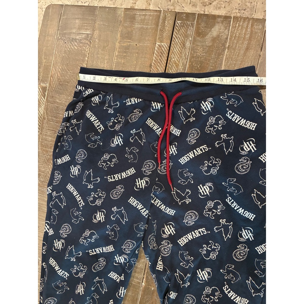 Harry Potter Hogwarts Navy Blue All Over Print Joggers Sweatpants Women L - Picture 4 of 6